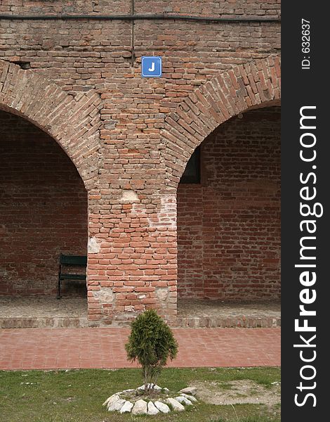 Arches at the fortress of Oradea, Romania