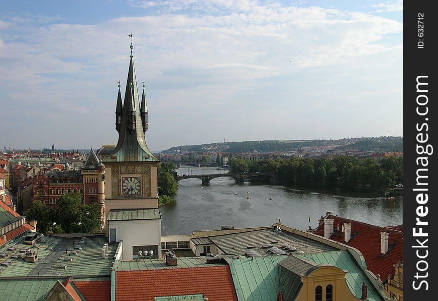 View on the river Vltava in Prague. View on the river Vltava in Prague