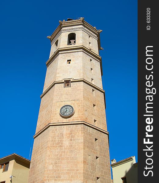 The bell tower of the city of Castellon, Spain. The bell tower of the city of Castellon, Spain