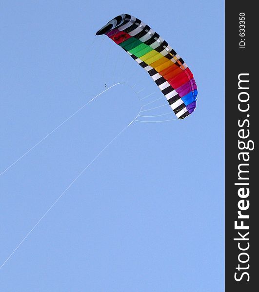 The kite risen skyward. The kite risen skyward.