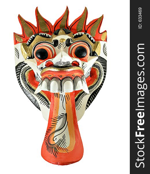 Bright, colorful mask with large tongue. Bright, colorful mask with large tongue