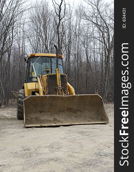 Front View of a Backhoe