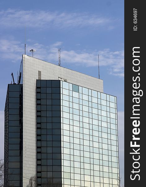 Modern office building in evening light. Modern office building in evening light