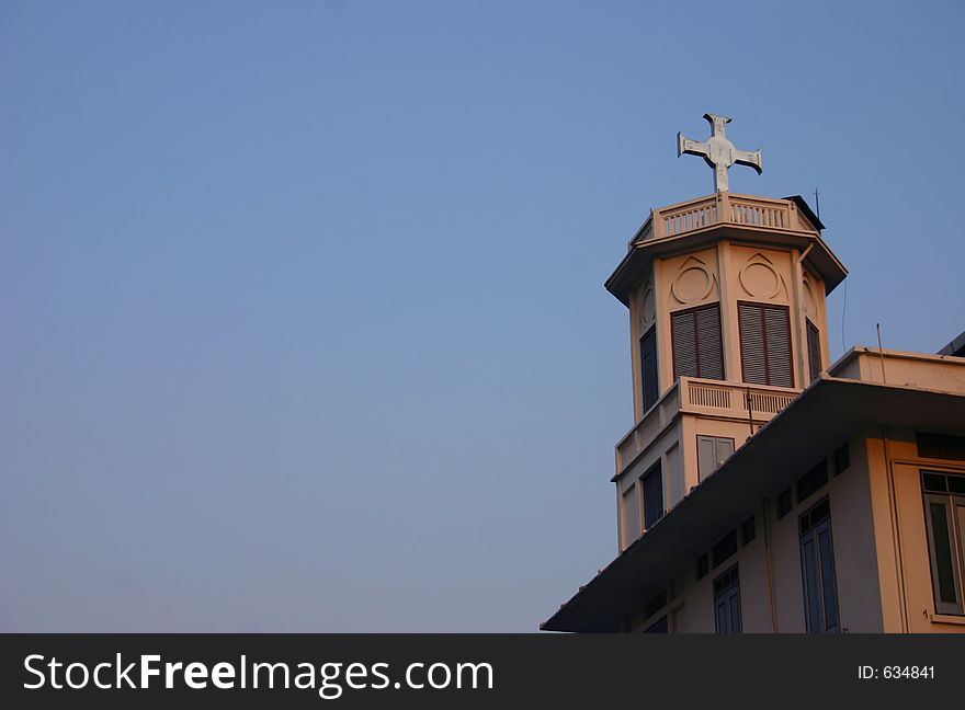 Church in the sky in rural area.