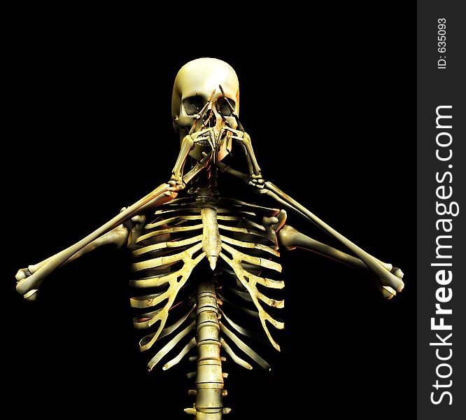 This is an skeleton in a thoughtful pose. This is an skeleton in a thoughtful pose.