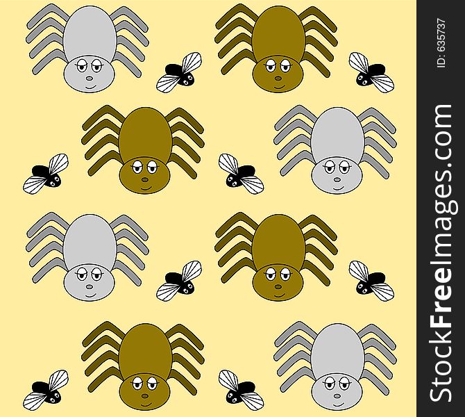 Spider and fly wallpaper design - additional ai and eps format available on request