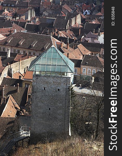 Brasov's Romania Black Bastion top view