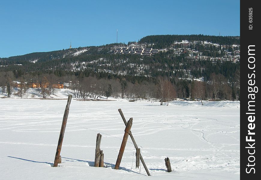 The lake Bogstadvannet in Oslo
