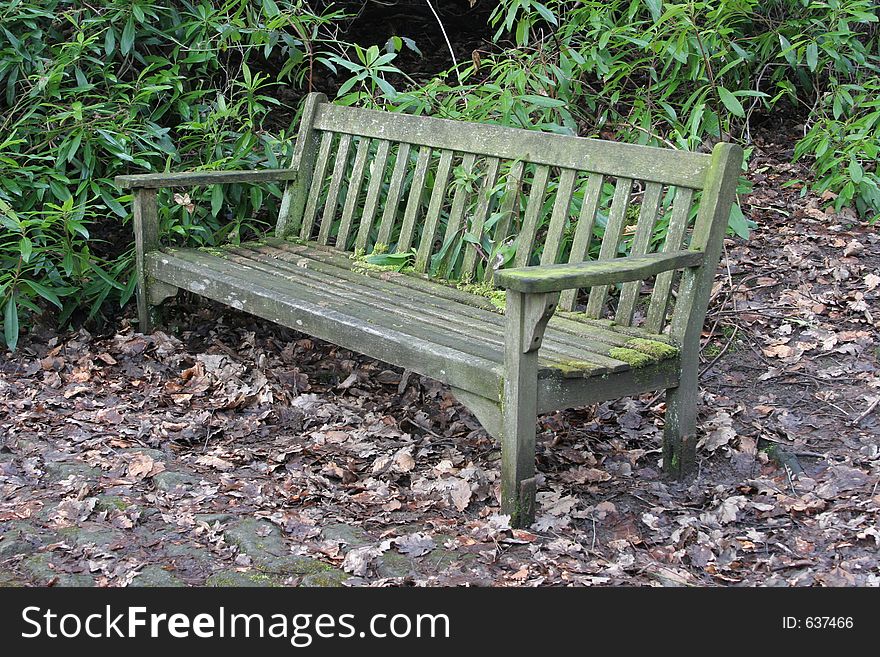 Wooden bench in English countryside. Wooden bench in English countryside