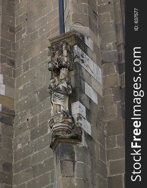 Gothic sculpture from Black Church - Brasov Romania walls