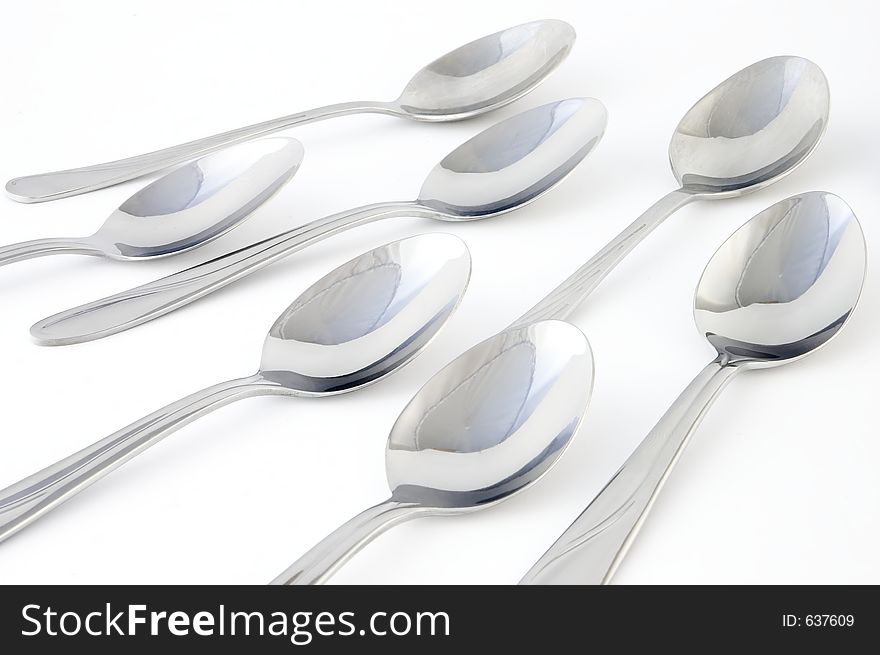 Spoons, over white background. Spoons, over white background
