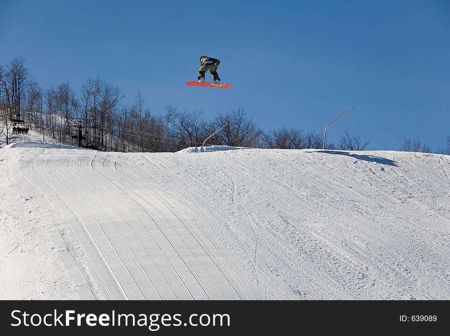 Ski snowboad jumping