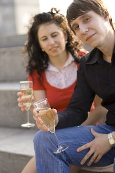 Happy Couple Celebrating Royalty Free Stock Image Happy Couple Celebrating Royalty Free Stock Image