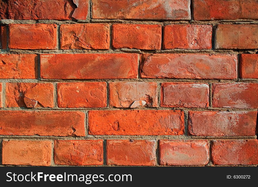 Ragment of the old cracked wall, brickwork. Ragment of the old cracked wall, brickwork