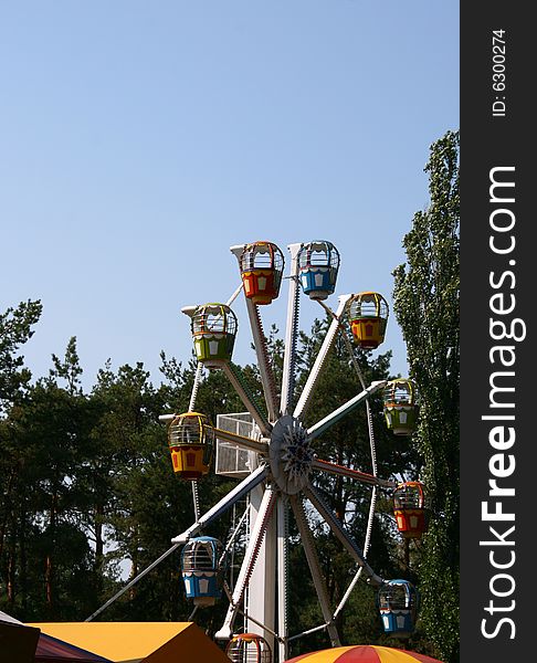 Carrousel in park for fun and entertainment