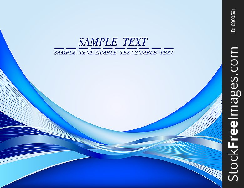 Blue wavy abstract background vector