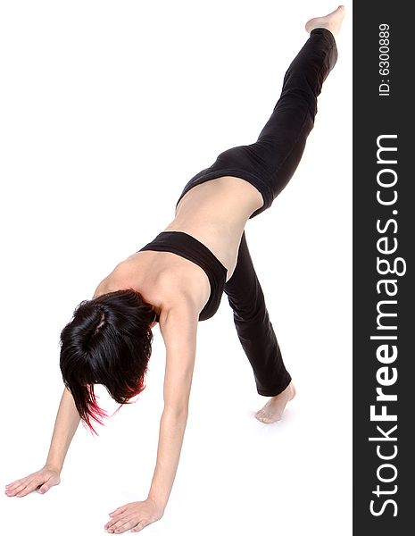 Young Woman Doing Floor Exercise