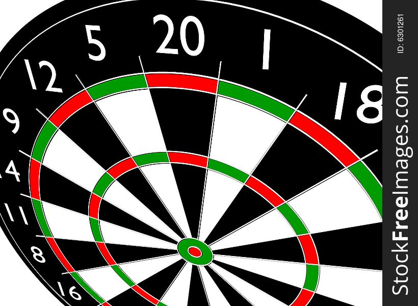 Target dart on white background