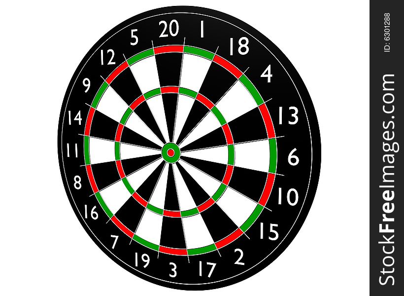 Target dart on white background