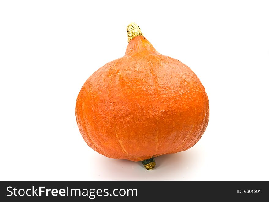 An orange pumpkin isolated on white. halloween.