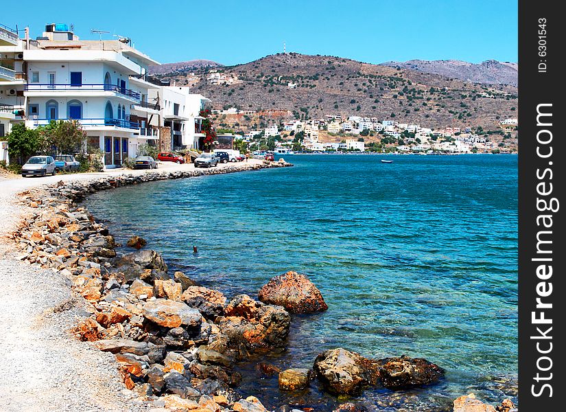 Harbor of Fisherman village in Crete island