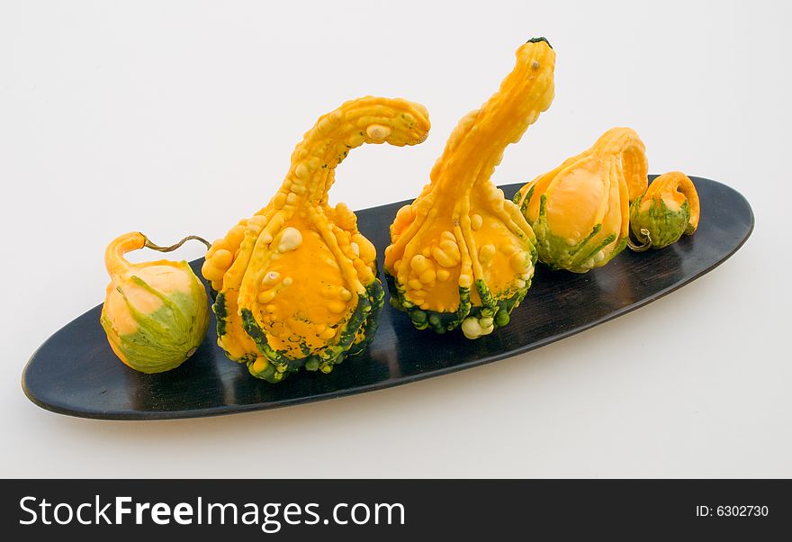 Picture of the still life arranged from decorative pumpkins. Picture of the still life arranged from decorative pumpkins