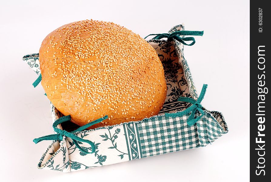 A view with bread over white background