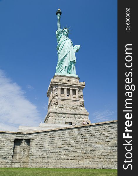 Statue of Liberty Portrait with Blue Sky