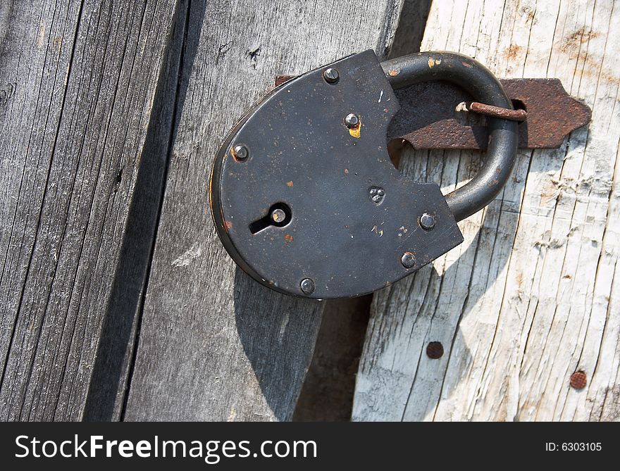 Close up of the rusty old lock. Close up of the rusty old lock