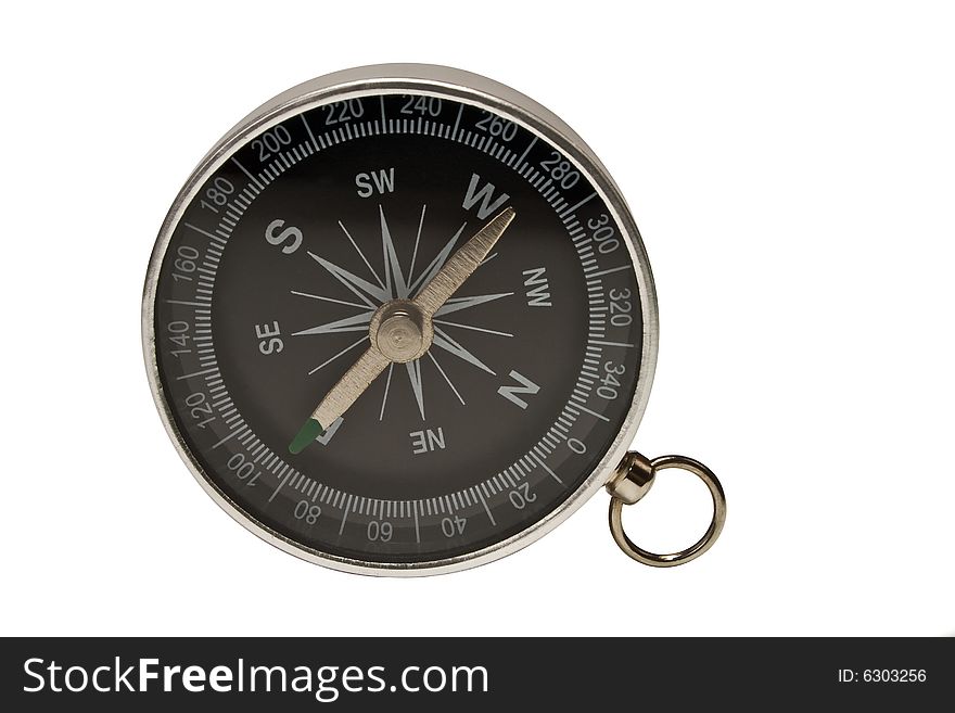 Compass on a side on a white background