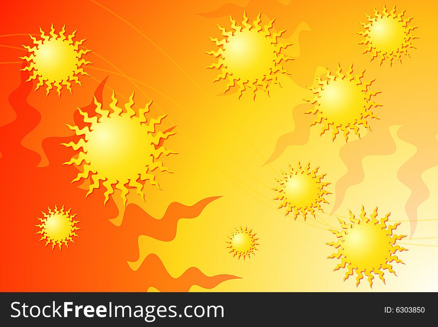 Vector illustration of Hot Suns