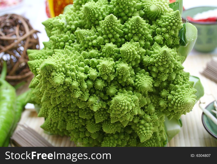 A fresh vegetable called green Romanesque