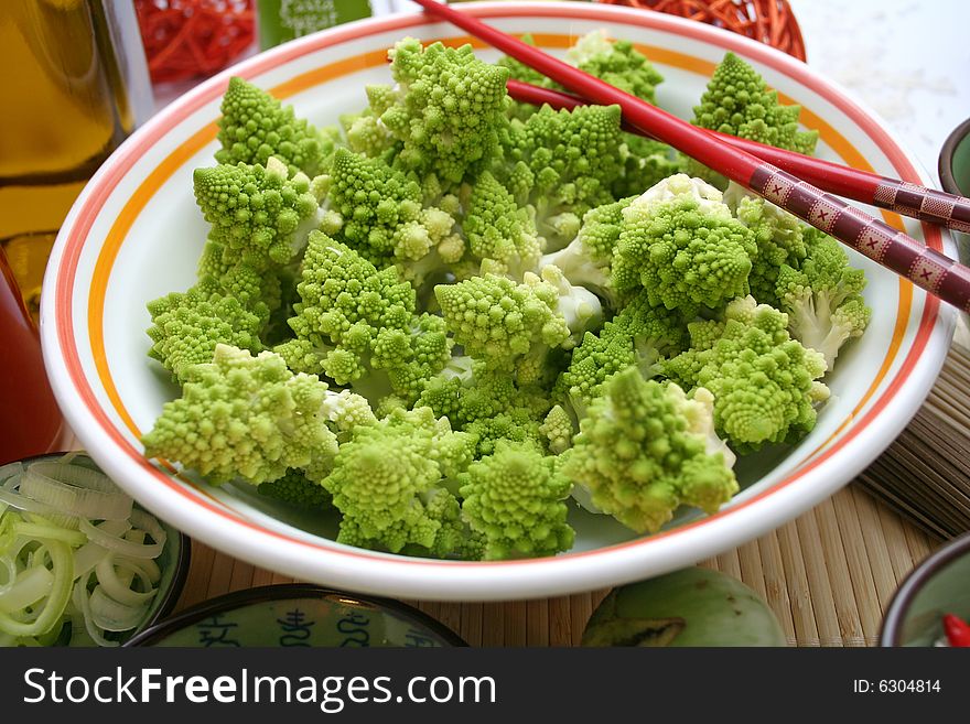 A fresh vegetable called green Romanesque