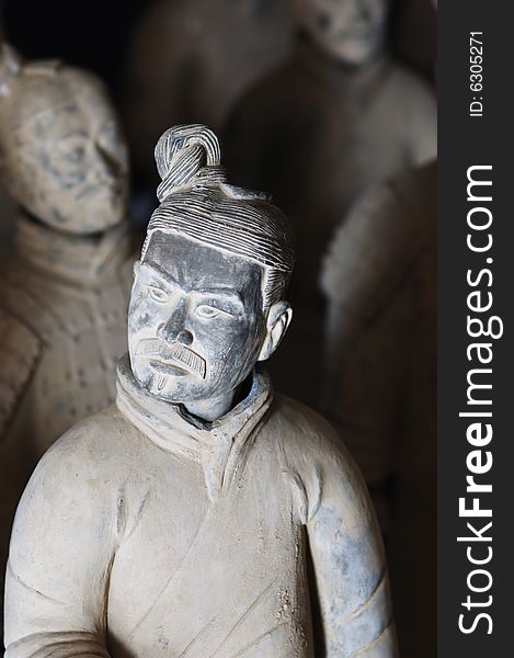 The portrait of Chinese terracotta warrior