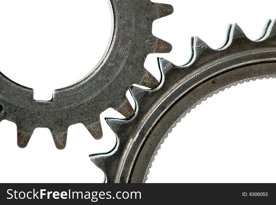 Gears representing teamwork isolated over white background. Gears representing teamwork isolated over white background
