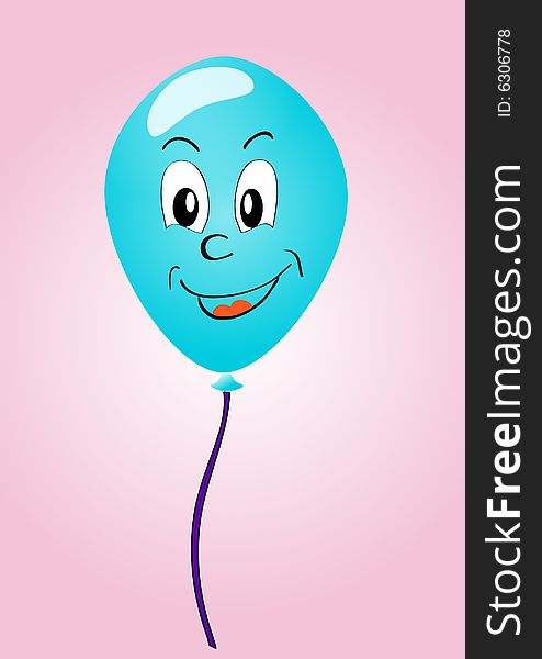Happy balloon isolated on pink background