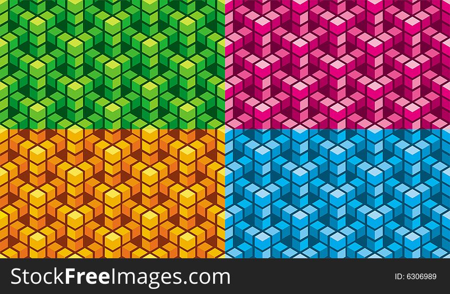 Vector seamless background - four different color variants.