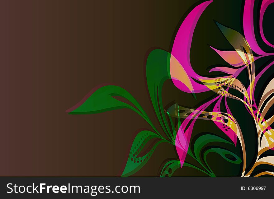 Flowing leaves with circular cutouts. Flowing leaves with circular cutouts