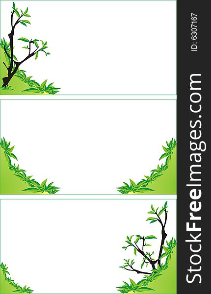 Trees And Bushes. Background For Business Cards