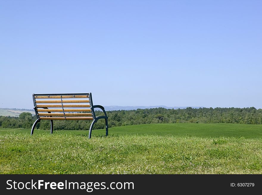 Vally in tuscany landscape on summer whit chair. Vally in tuscany landscape on summer whit chair