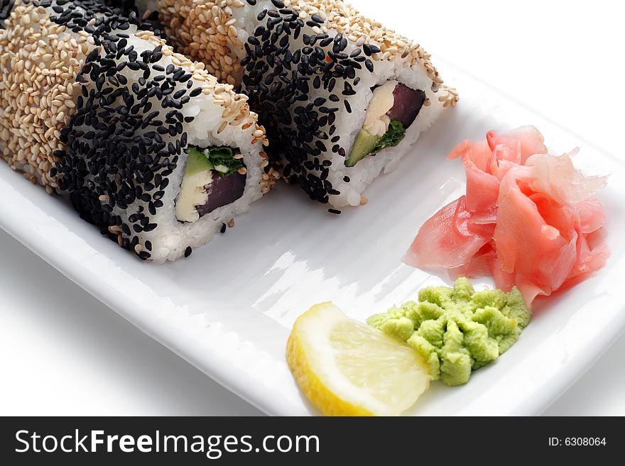 Japanese Cuisine - Rolls With Sesame