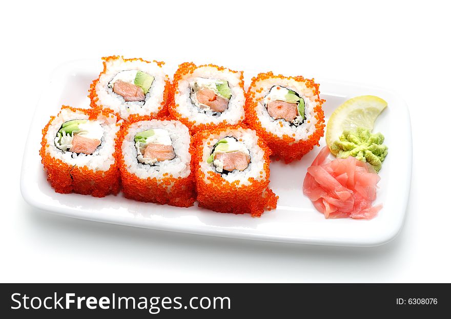 Japanese Cuisine - Rolls With Caviar