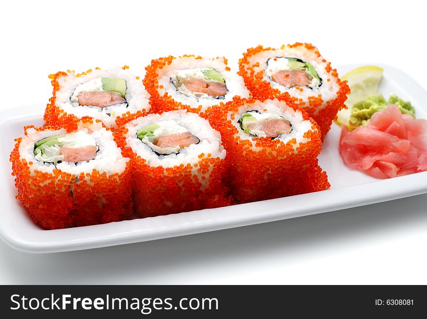 Japanese Cuisine - Rolls With Caviar