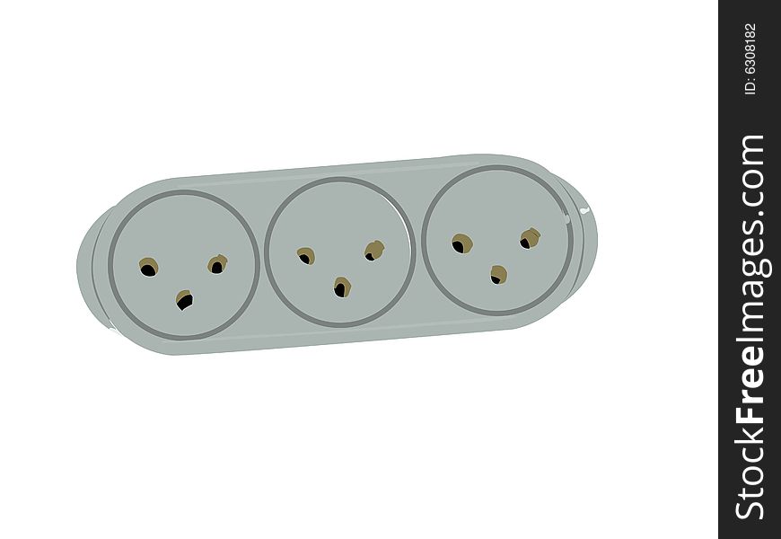 Electric extension  on white background