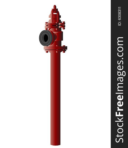 Fire hydrant on white background