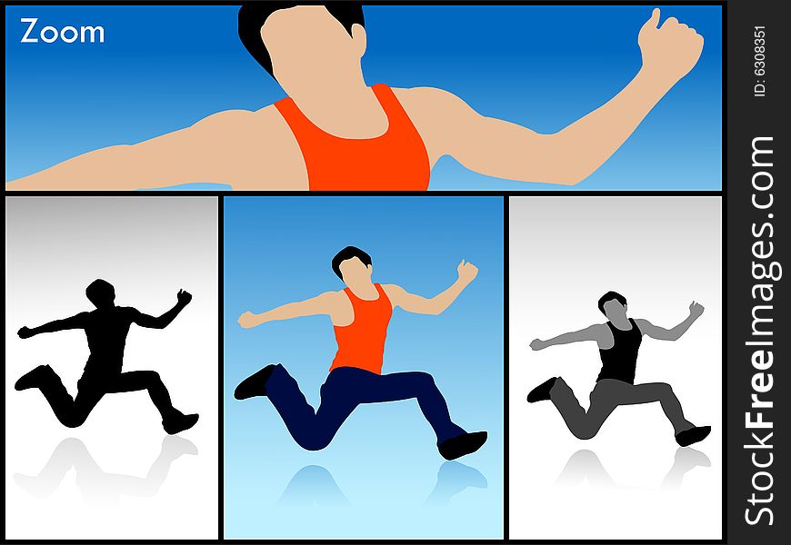 Jumping man on isolated background