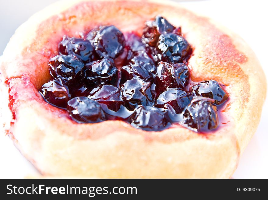 Sweet Cake with cherry berries.