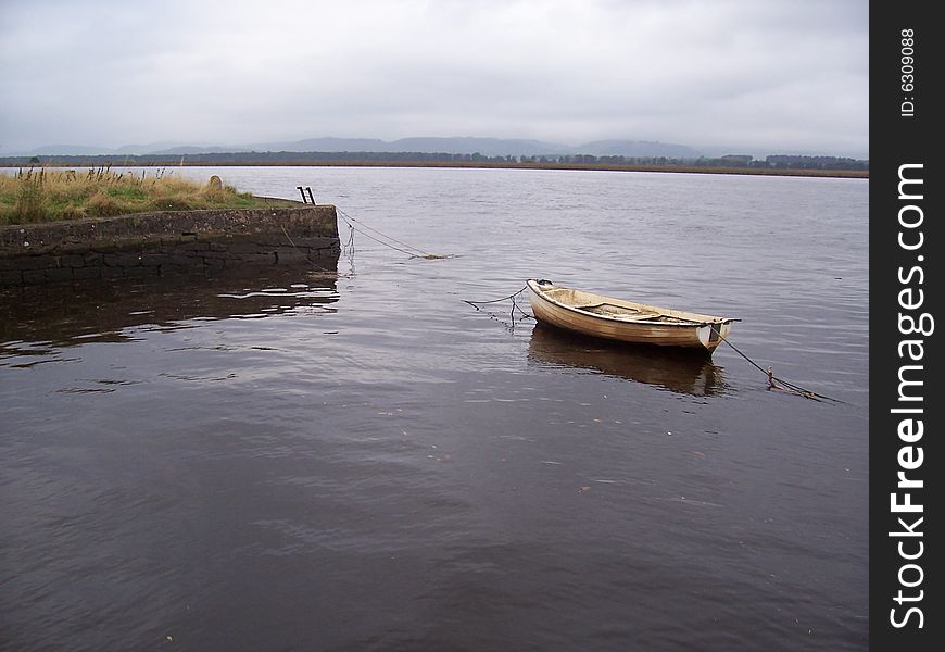 Boat on a scotish river. Boat on a scotish river