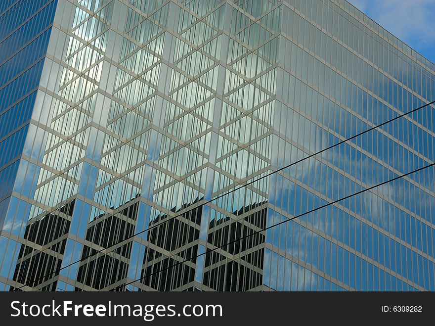 Modern office buildings with reflections in Vancouver