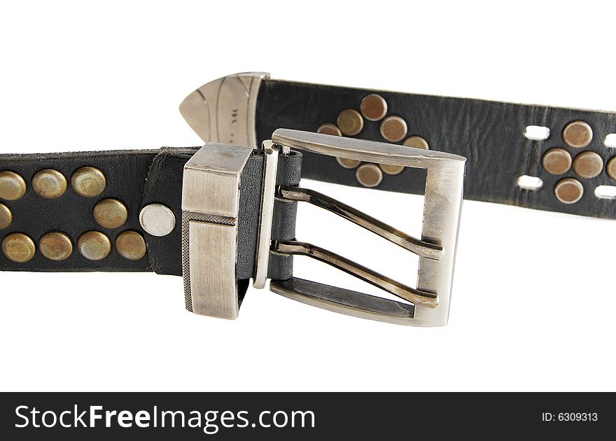 Belt for trousers, is isolated on a white background